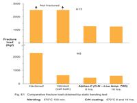 Comparative fracture load obtained by static bending test